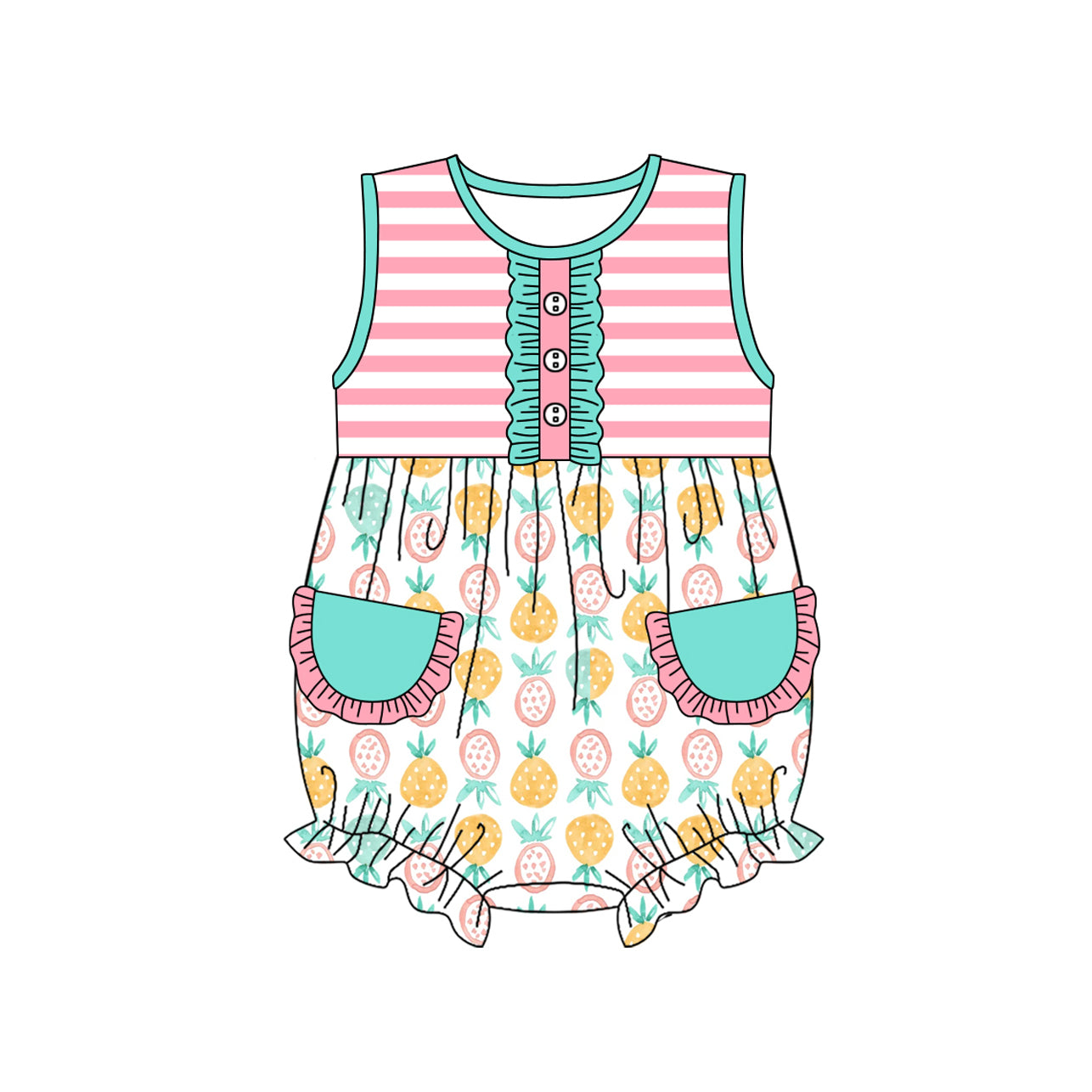 Toddle baby girl pineapple romper preorder