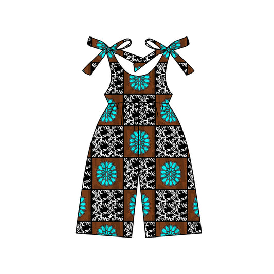 Western cowgirl turquoise black romper jumpsuit preorder