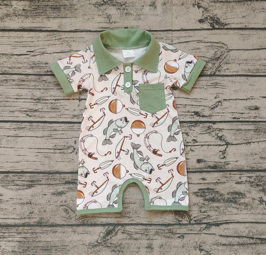 Toddle boy outdoor fishing romper preorder