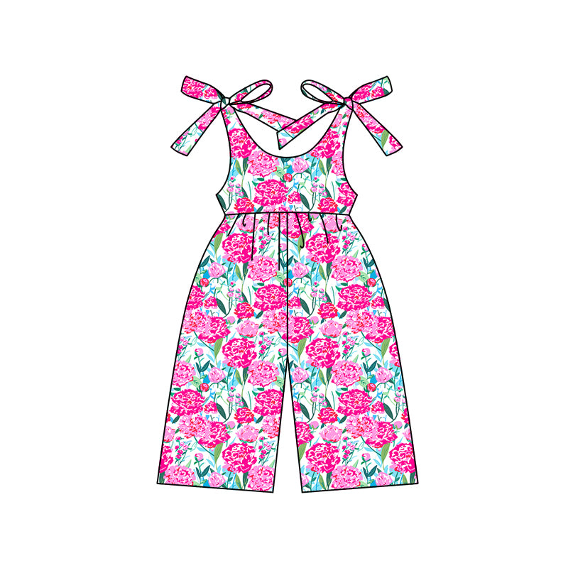 baby girls hot pink floral romper jumpsuit preorder