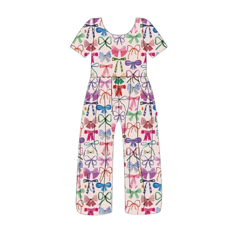 Baby girls colorful bow jumpsuit preorder