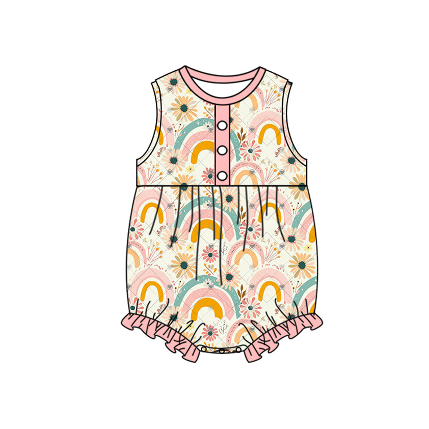 Toddle baby girls rainbow floral romper preorder