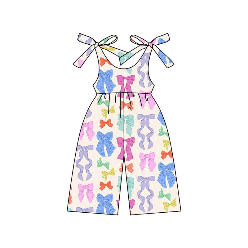 Toddle baby girl colorful bow summer jumpsuit preorder