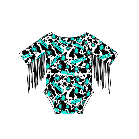 Cowgirl cowhide turquoise summer romper preorder