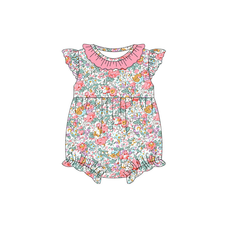 toddle baby girl pink floral summer romper preorder