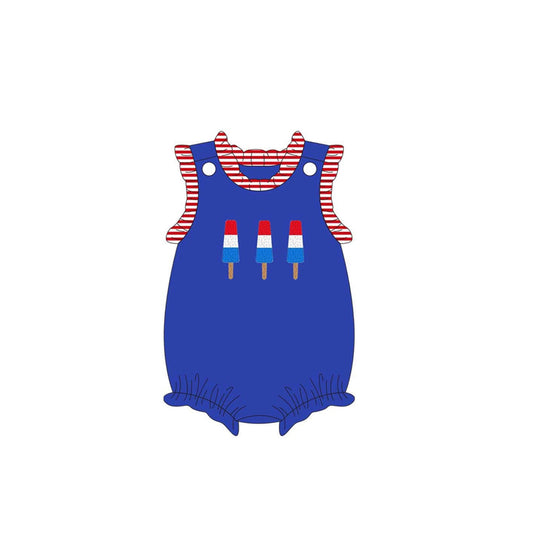 Baby girl July 4th popsicle summer romper preorder