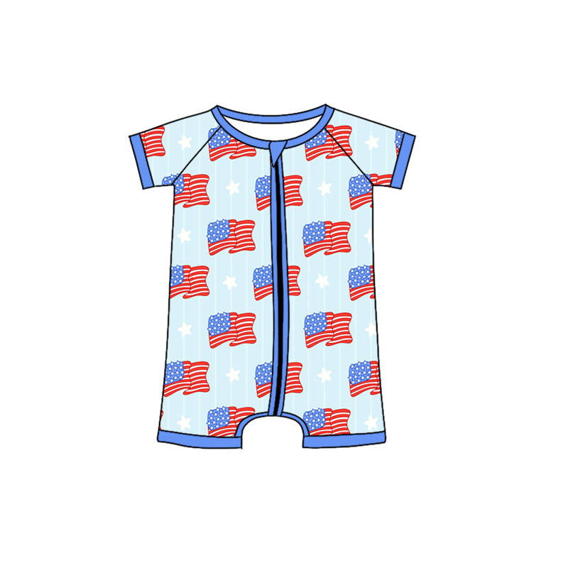Toddle baby boy July 4th summer romper preorder
