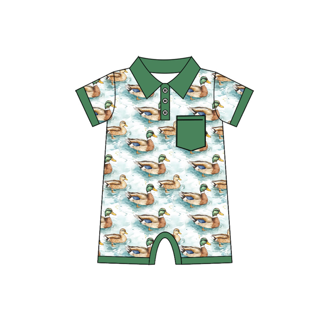 Toddle baby boy mallard duck summer romper preorder