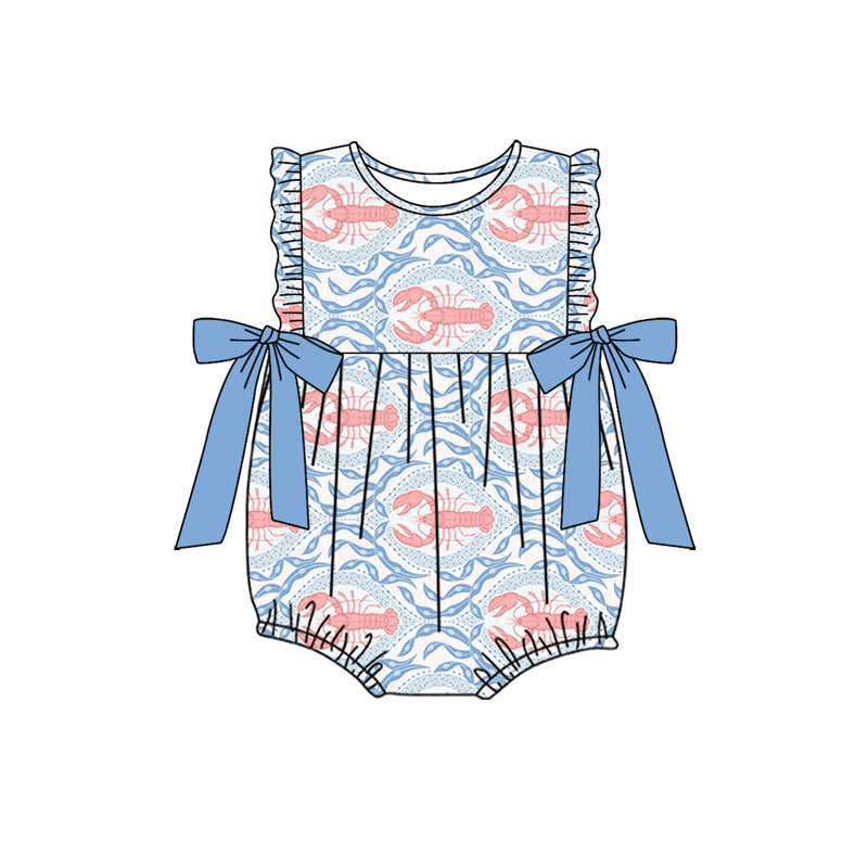 Toddle baby girl crawfish romper preorder