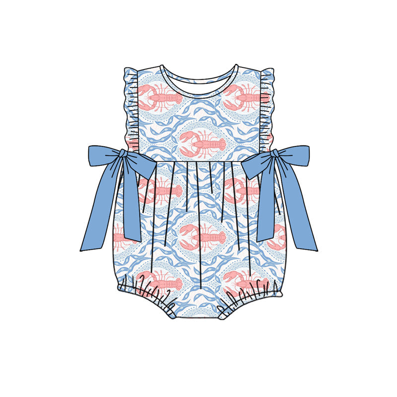 Toddle baby girl crawfish romper preorder
