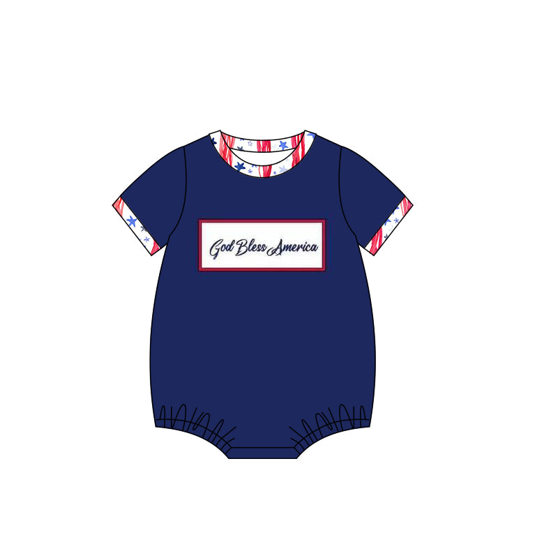 Toddle boy July 4th God bless America romper preorder