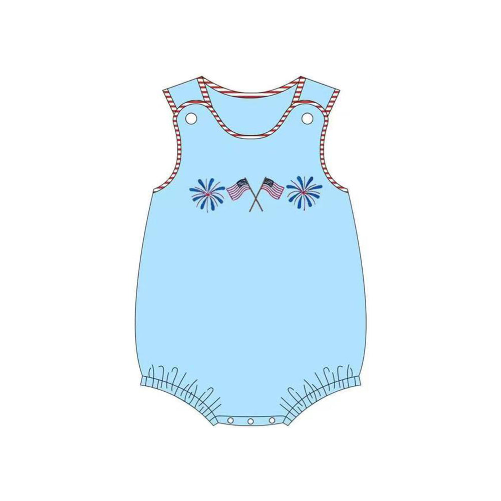 Toddle boy America flag firework July 4th romper preorder