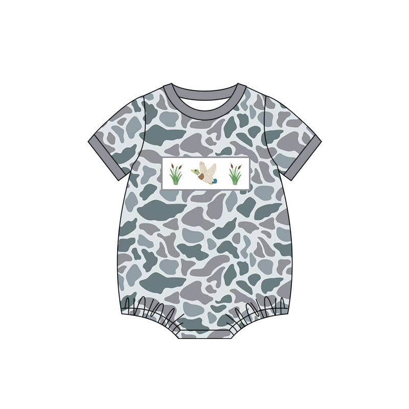 Toddle boy mallard duck grey camo summer romper