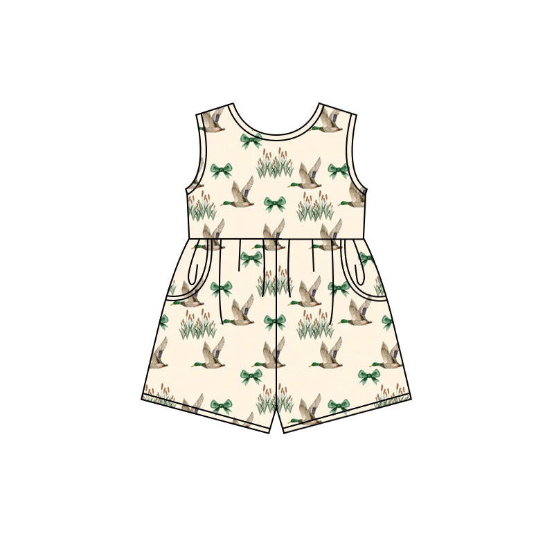 Toddle baby girl mallard duck summer romper