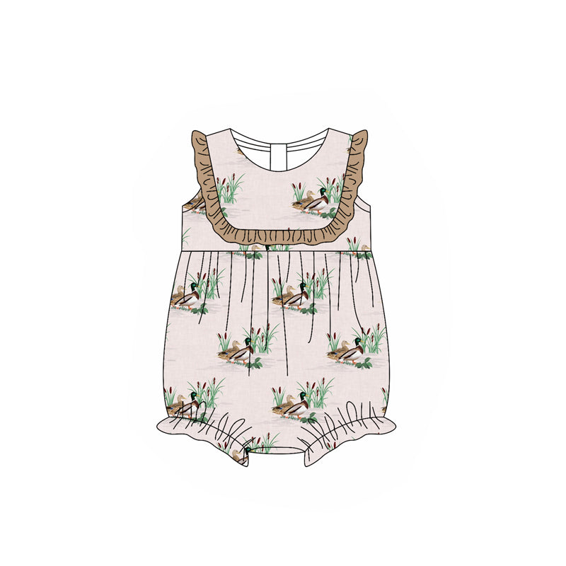 Toddle baby girl  mallard duck romper preorder