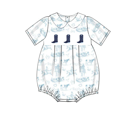 Toddle baby western boots romper preorder