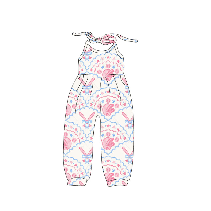 baby girls baseball game day romper jumpsuit preorder