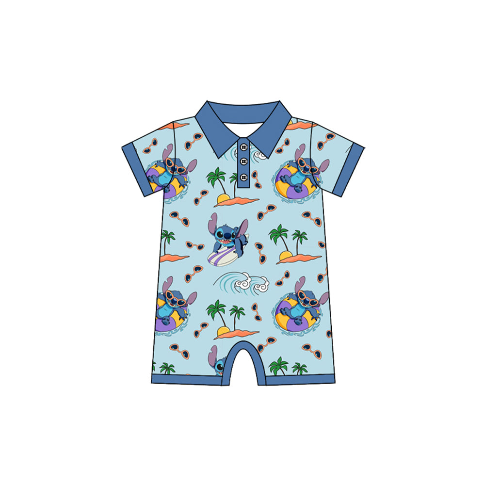 Infant baby boy cartoon mouse summer romper preorder