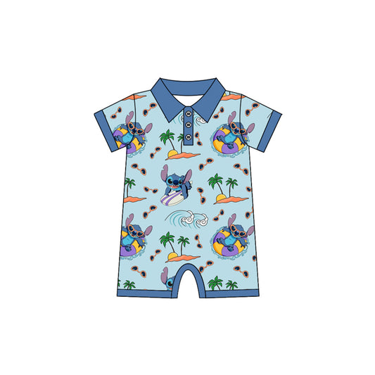 Infant baby boy cartoon mouse summer romper preorder