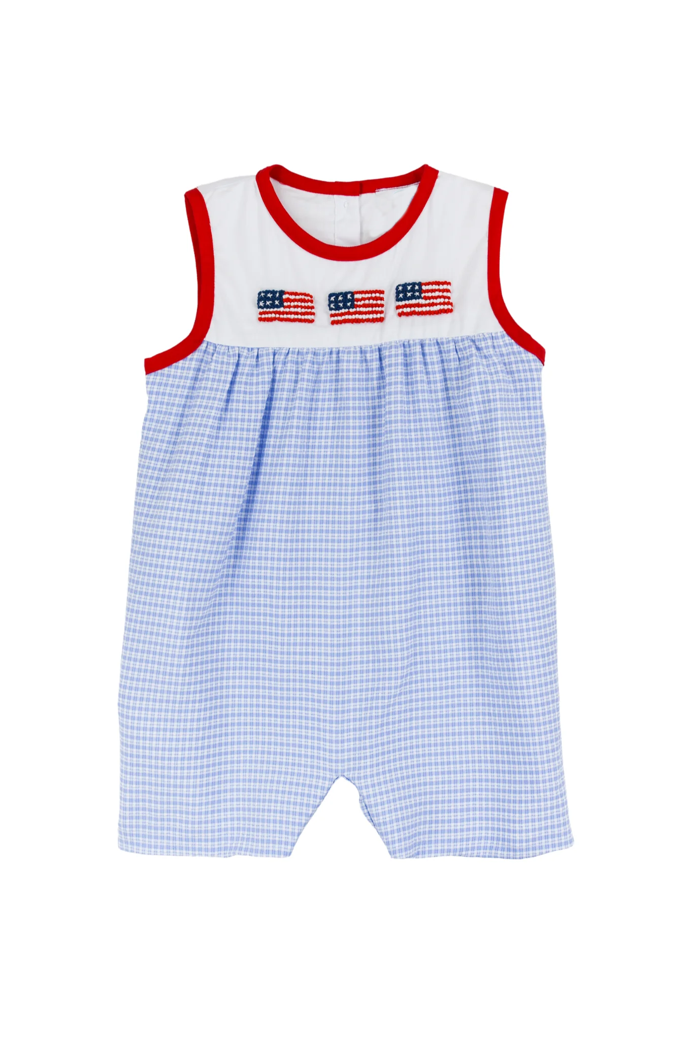 Infant baby boy America flag July 4th romper preorder