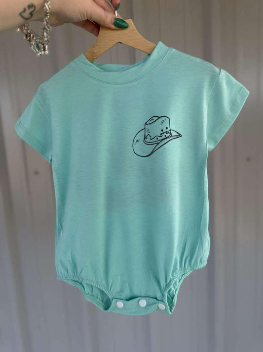 Cowboy western hat baby boy romper preorder