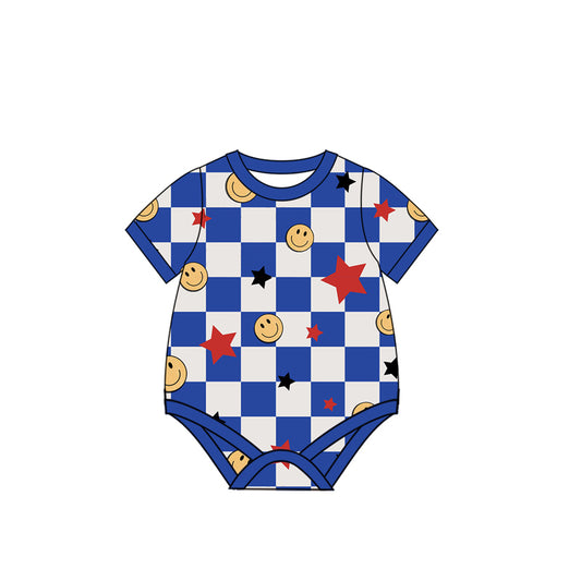 Baby boy July 4th summer romper preorder
