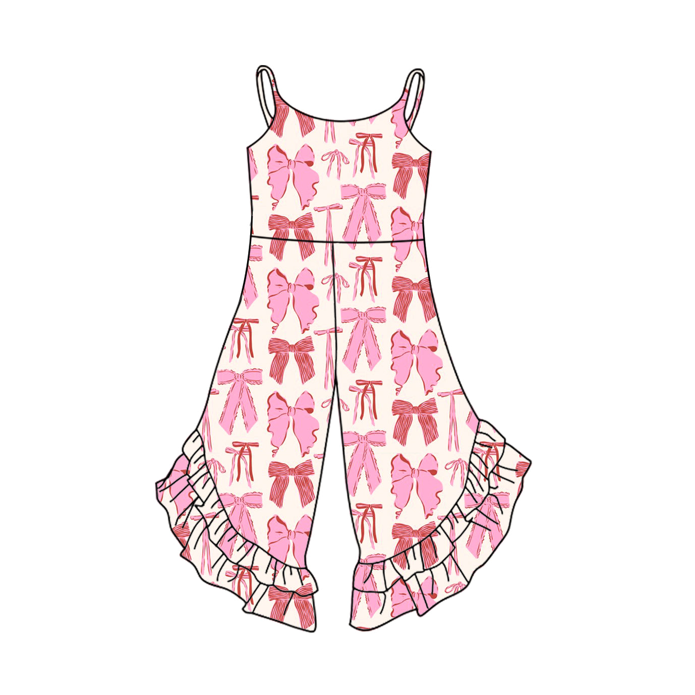Toddle girls pink bow wide leg jumpsuit preorder