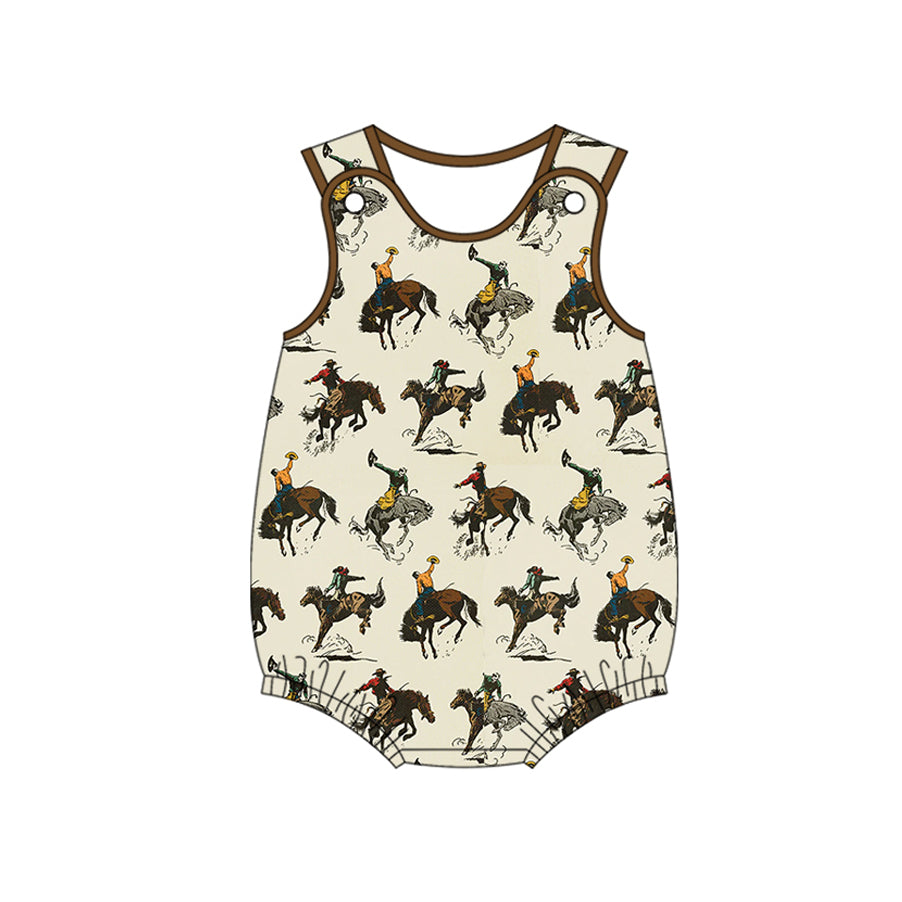 Western cowboy  summer romper preorder