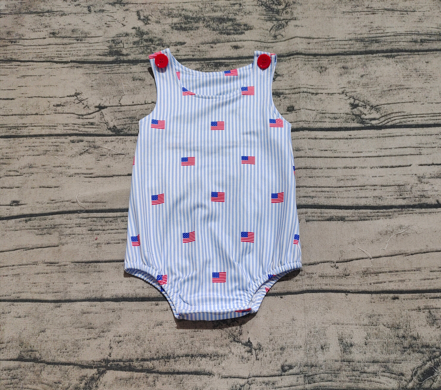 America flag  baby  boy July 4th romper preorder