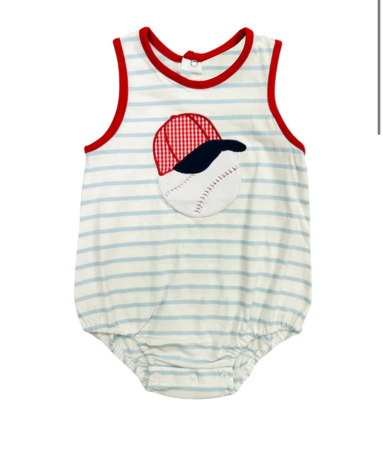Baseball game day baby boy romper preorder