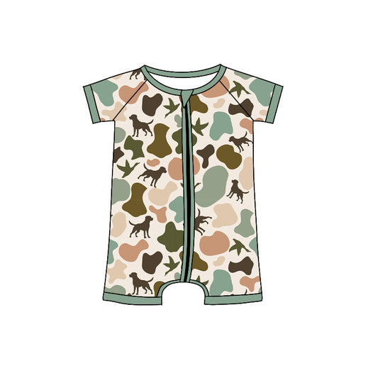 Mallard duck dog hunting season romper preorder