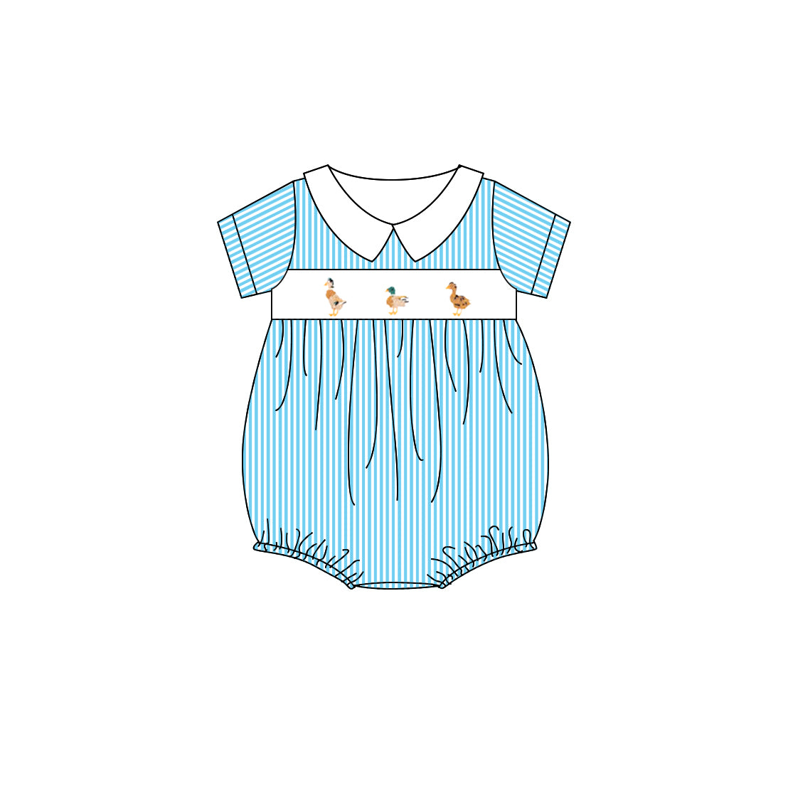 Toddle girls mallard duck smocked romper preorder