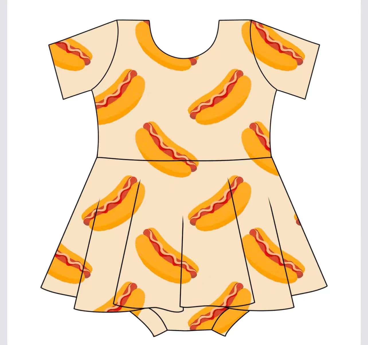 Toddle girl hamburger summer romper preorder