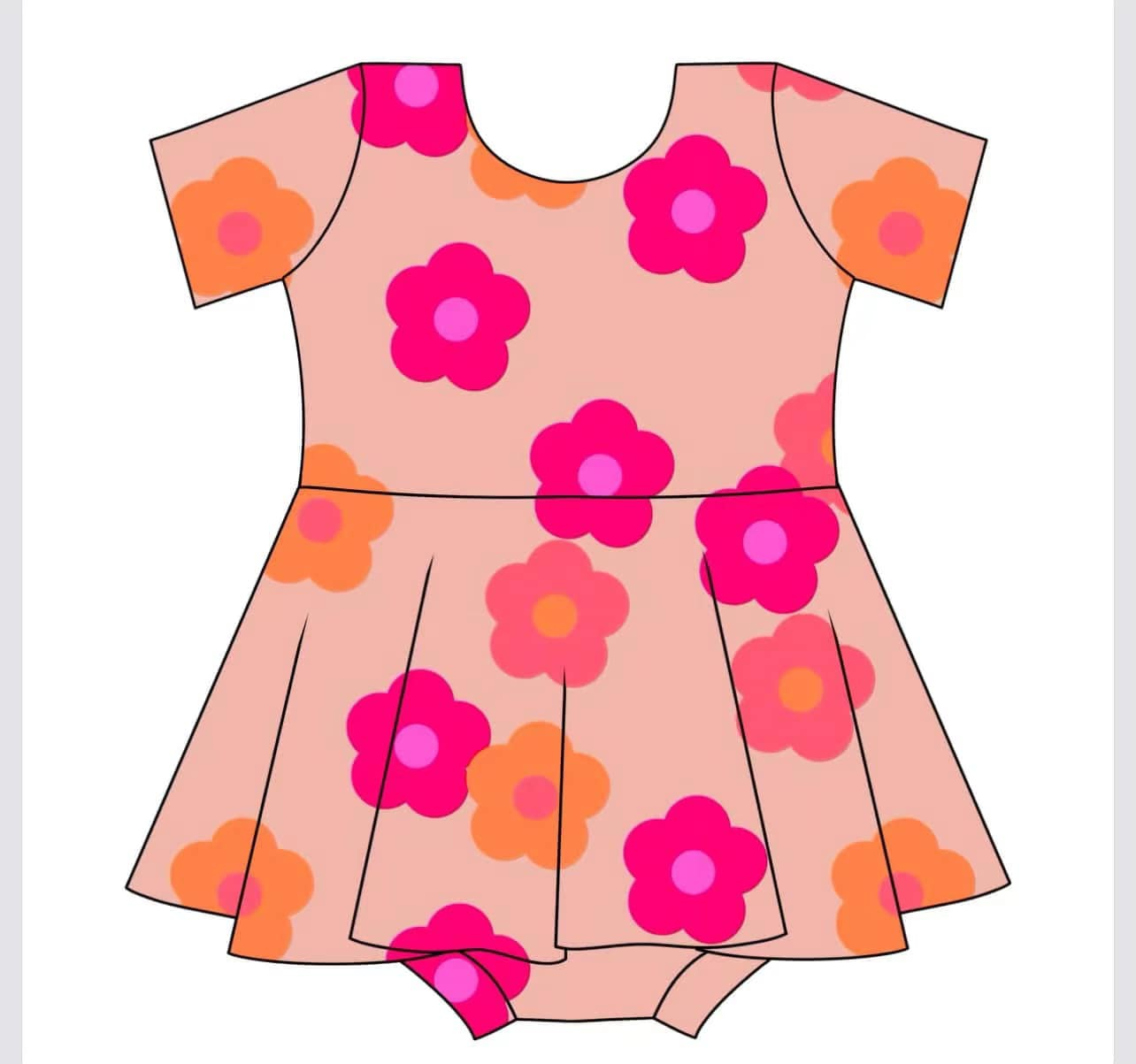 Toddle girl flowers summer romper preorder