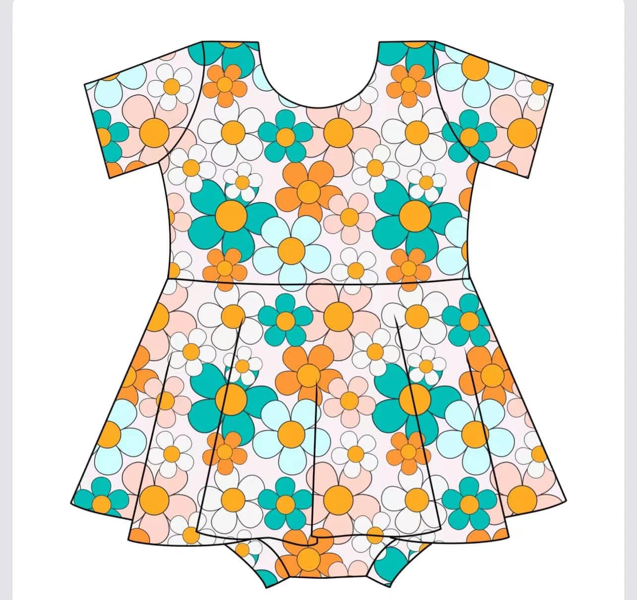 Toddle girl flowers summer romper preorder