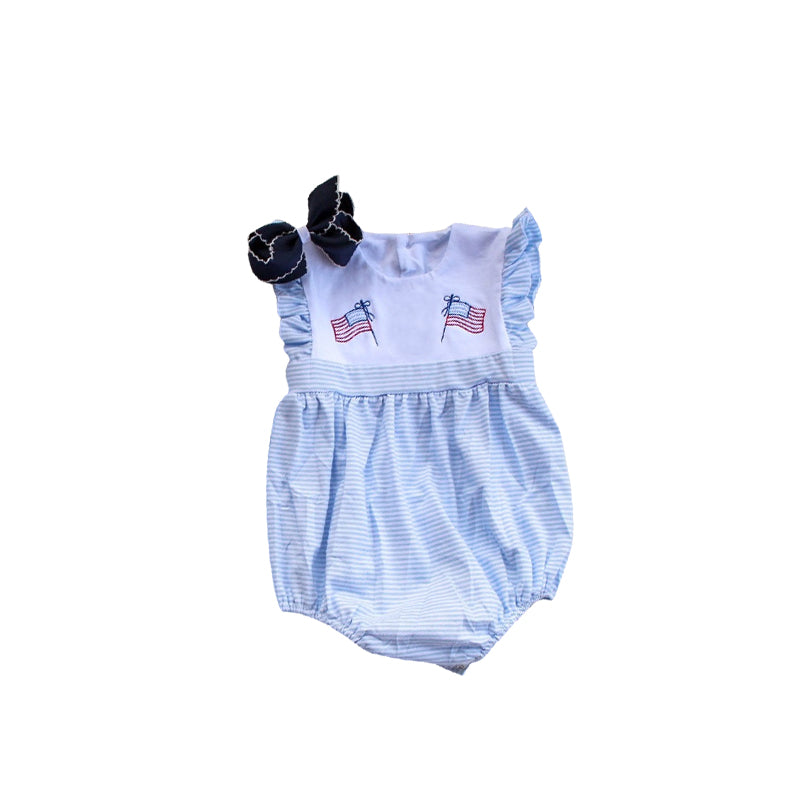 Toddle baby girl America flag July 4th romper preorder