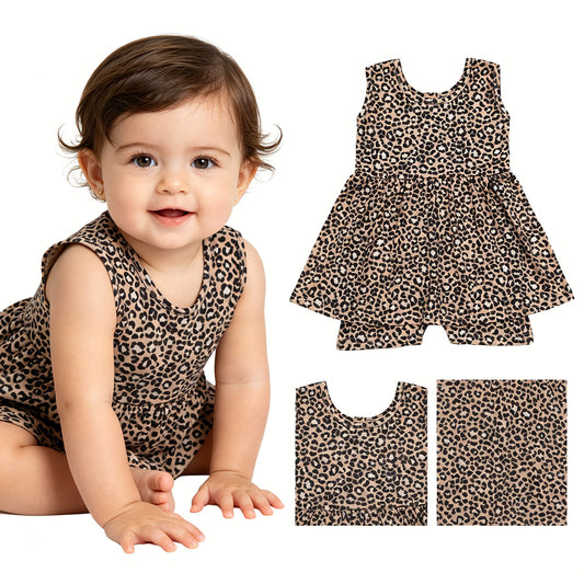 Leopard print toddle girls summer romper