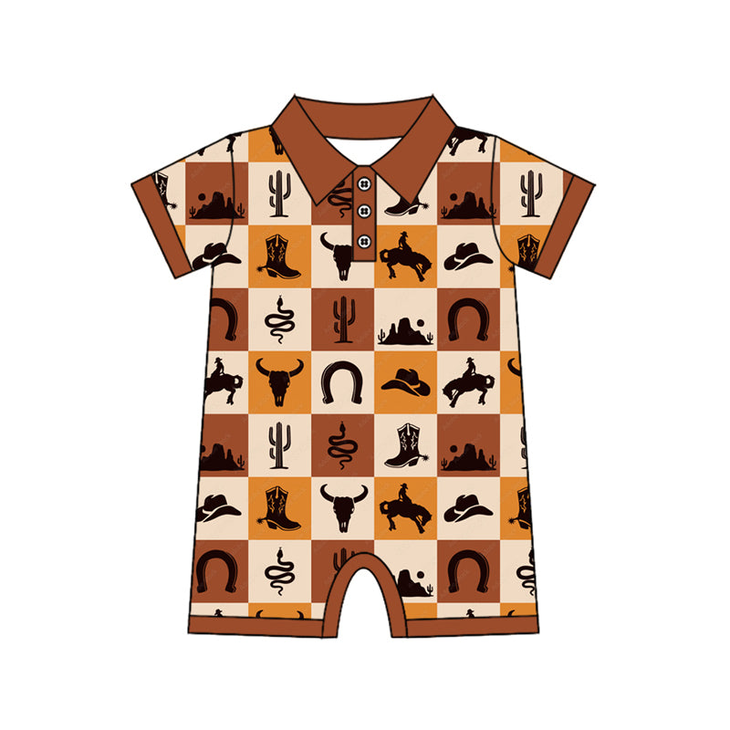 Toddle baby boy western romper preorder