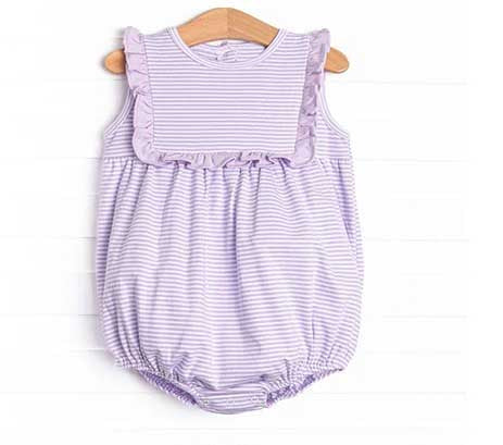 Toddle baby girls lavender stripes romper preorder