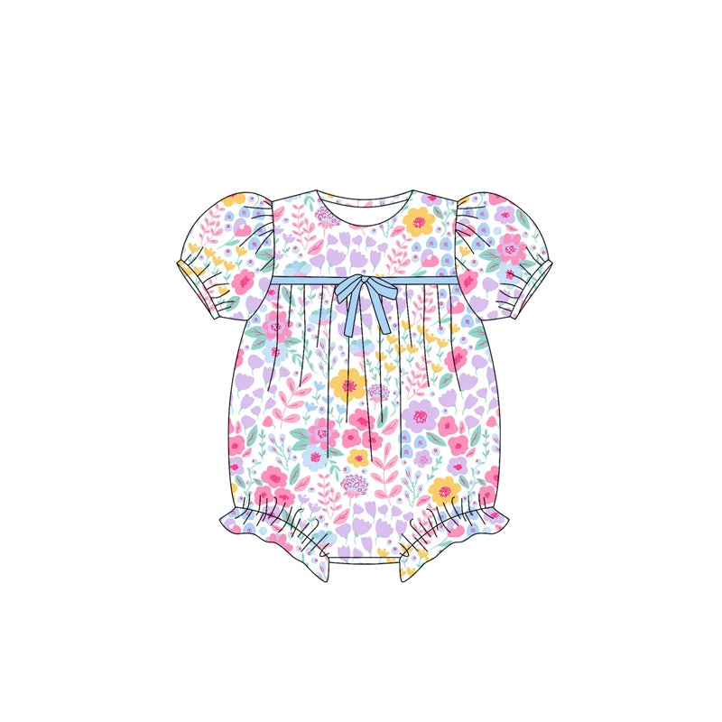 Toddle girls pink lavender floral summer romper preorder