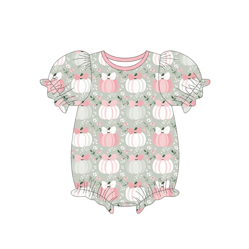 Toddle baby girl short sleeve pumpkins romper preorder