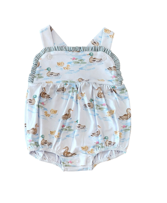 Toddle baby girls mallard duck summer romper preorder