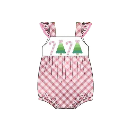 Christmas tree candy cane toddle girls romper preorder