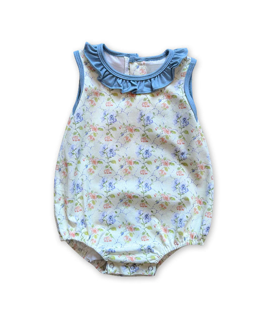 Toddle girls pink blue floral romper preorder