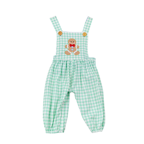 Christmas gingerbread plaid design kids boy romper preorder