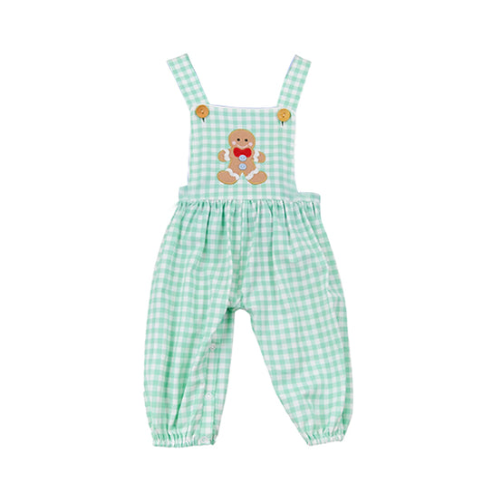 Christmas gingerbread plaid design kids boy romper preorder