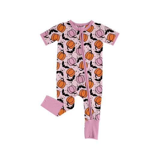 Halloween pumpkins bats infant baby long sleeve romper preorder