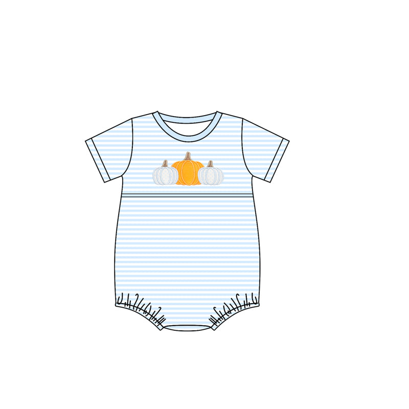 Toddle baby short sleeve fall pumpkin romper preorder