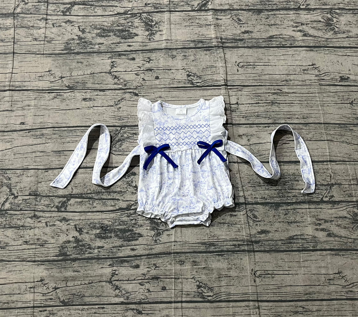 Easter bunny floral baby girl embroidery romper preorder