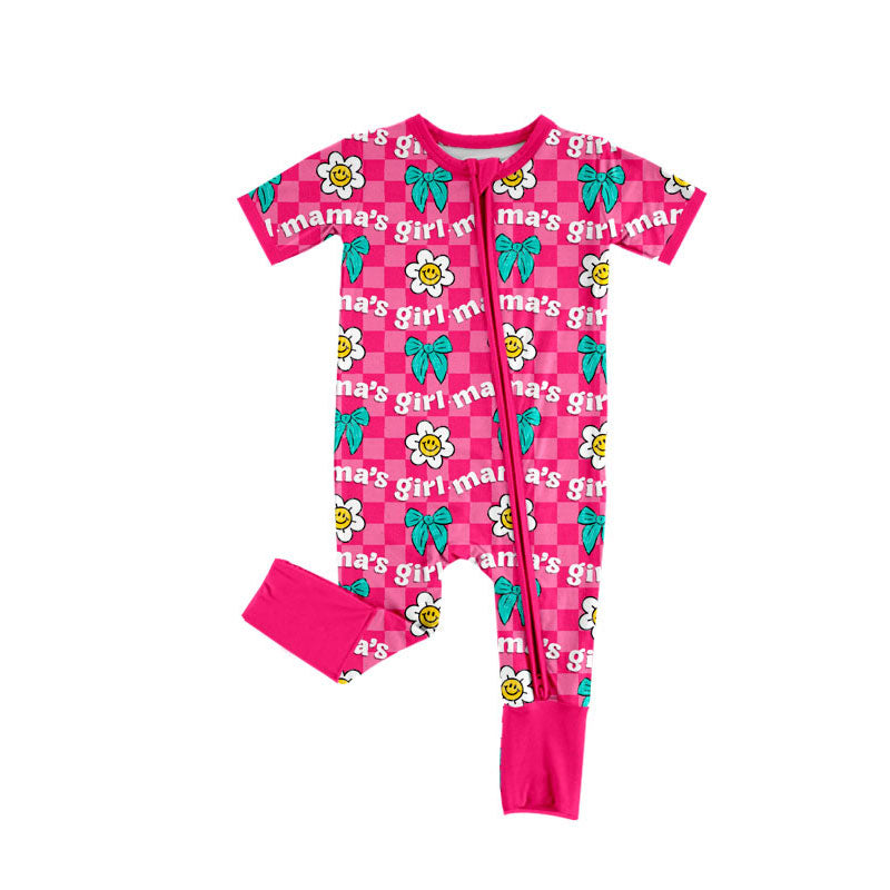 Mamas girl baby girl short sleeve romper preorder